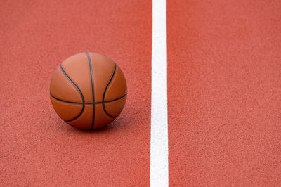 High angle view of basketball court