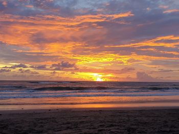 Scenic view of sea against sky during sunset in bali