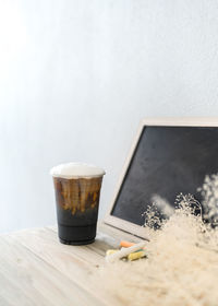 Close-up of coffee on table