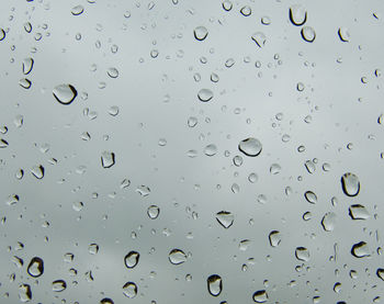 Full frame shot of wet glass window