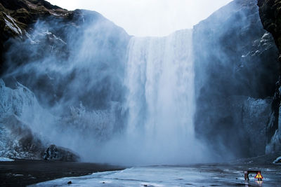 Scenic view of waterfall