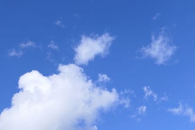 Low angle view of clouds in blue sky