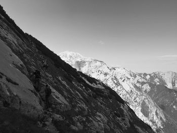 Scenic view of mountains against clear sky