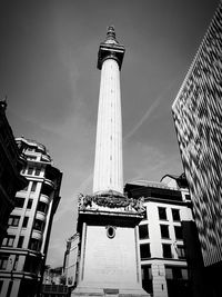 Low angle view of statue in city