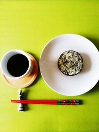 Directly above shot of coffee on table