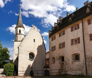 Low angle view of historic building against sky