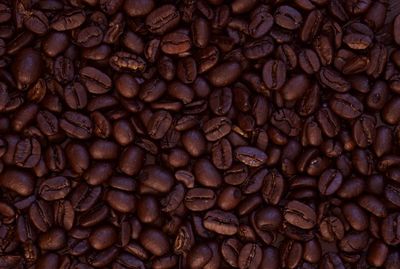 Full frame shot of roasted coffee beans