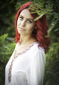 Portrait of beautiful woman with redhead