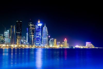 Illuminated city at night