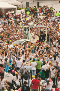 Crowd standing on floor