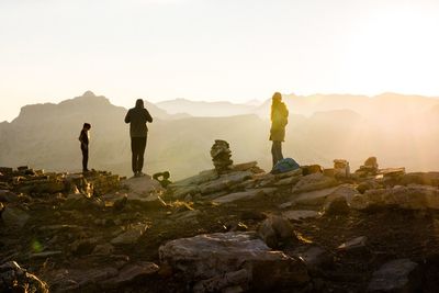 Man standing on rock formation