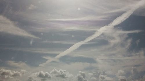 Low angle view of cloudy sky