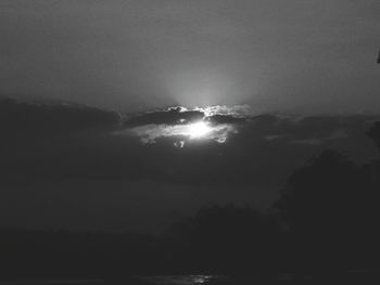 Scenic view of sea against sky at night