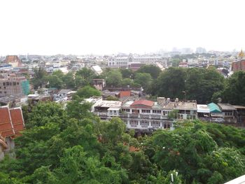 High angle view of buildings