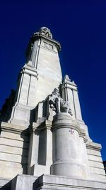 Low angle view of statue against clear sky