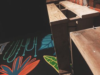 Close-up of multi colored wood