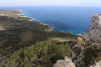 High angle view of sea against sky