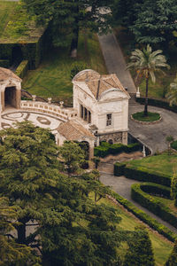 High angle view of historical building