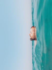 Man floating in the sea