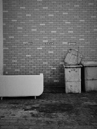 Garbage bins outside building