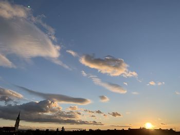 Low angle view of sky during sunset