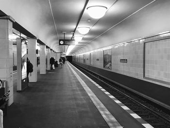 People at railroad station