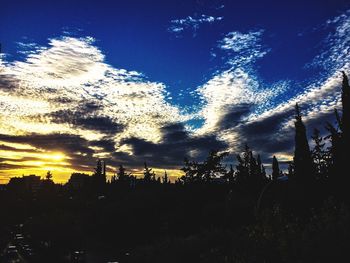 View of cloudy sky at sunset