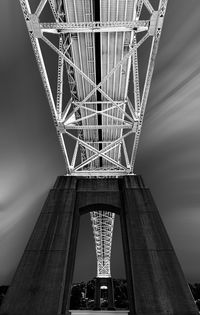 Underside of truss bridge