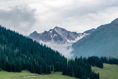 Scenic view of mountains against sky