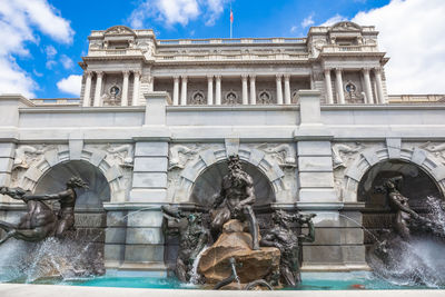 Fountain in front of building