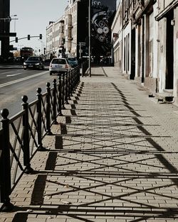 Empty road in city