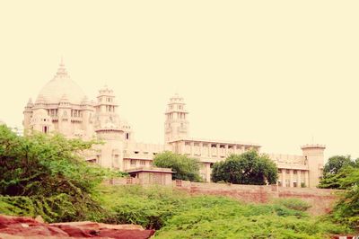 View of built structure against clear sky