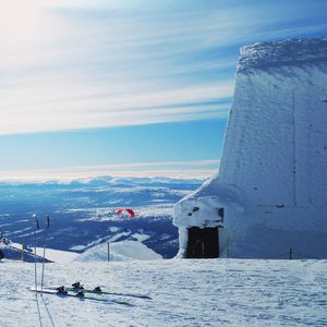 Scenic view of snow against sky