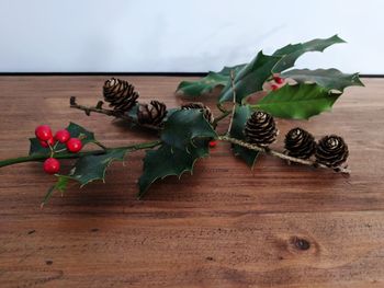 Close-up of roses on table