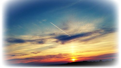 Low angle view of vapor trail in sky