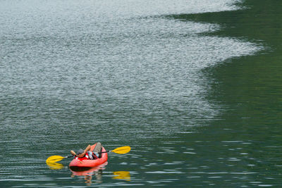 Person in boat on water