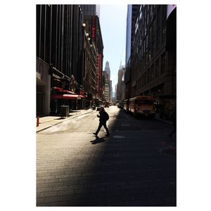 People walking on city street