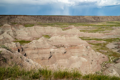 View of landscape against cloudy sky