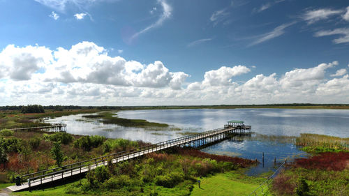 Scenic view of river against sky