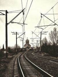 Railroad tracks against sky