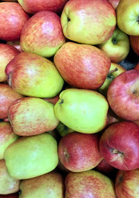 Full frame shot of apples for sale at market stall