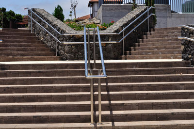 Low angle view of staircase against building