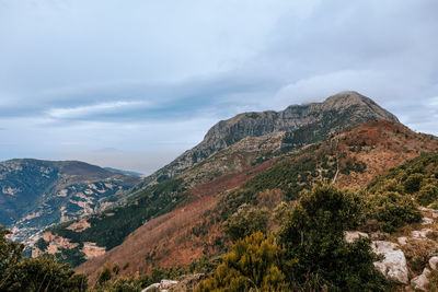 Scenic view of mountains against sky