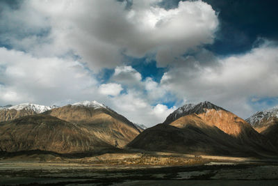 Panoramic view of mountains against sky