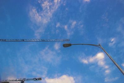 Low angle view of building against blue sky