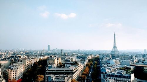 Aerial view of buildings in city of paris