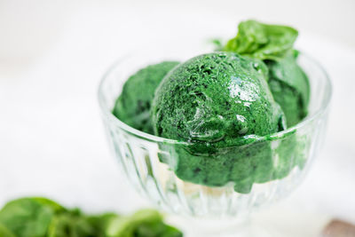 Close-up of ice cream in glass