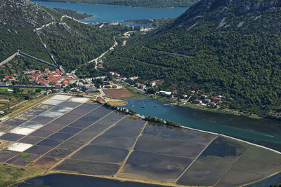 Salt pans in ston town on pelješac