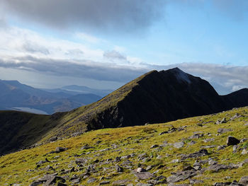 Scenic view of mountains against sky