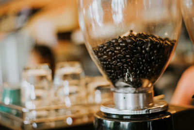 Close-up of coffee served on table